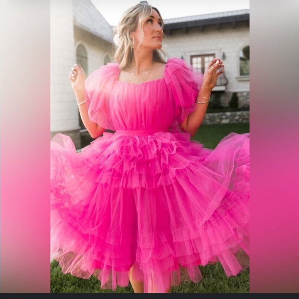Ivy City Co Hot Pink Tulle Dress